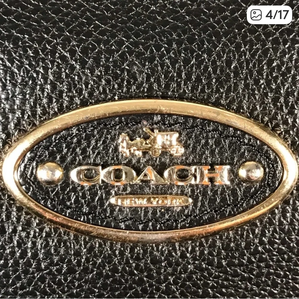 Coach Edie Carryall Black Leather Shoulder Bag EUC no callouts MSRP $398 - Picture 8 of 9